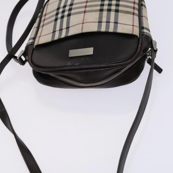 BURBERRY Nova Check Shoulder Bag Canvas Beige Auth KD202 - Picture 8 of 16